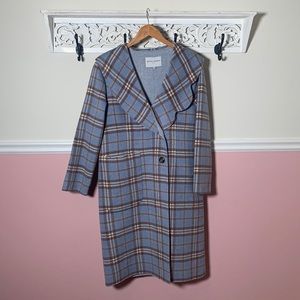 Petite studio nyc plaid coat